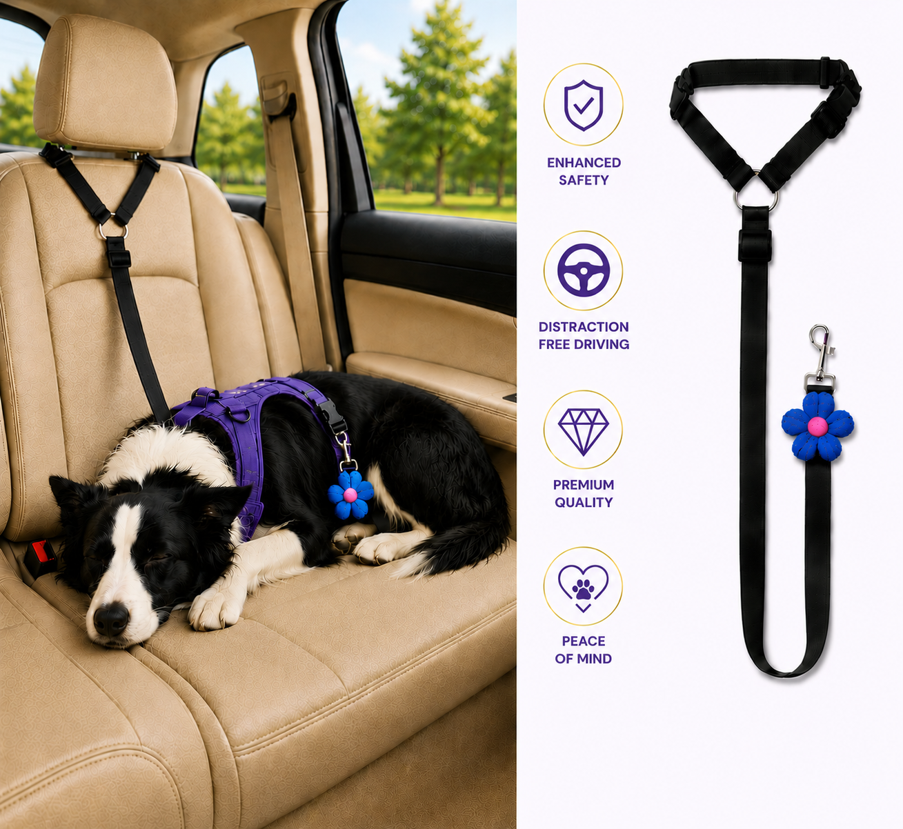 PawSecure™ 2-in-1 Car Safety Leash